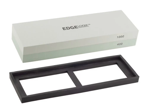 EdgeLogix Whetstone 7" Two-Sided Knife Sharpener 400/1000 Grit W/Silicone Base (18060) 2 EdgeLogix Whetstone 7" Two-Sided Knife Sharpener 400/1000 Grit W/Silicone Base (18060) - Image 2