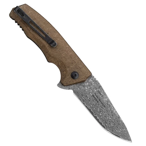 Black Tusk Mesa 2 Micarta Brown Damascus Clad (2MES413G-MI) - Image 2