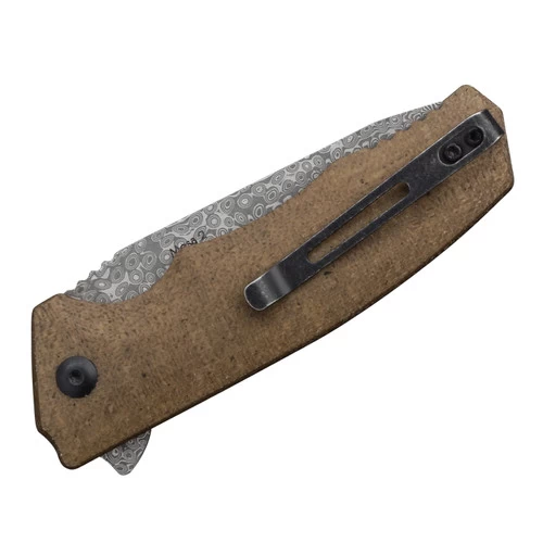 Black Tusk Mesa 2 Micarta Brown Damascus Clad (2MES413G-MI) - Image 4