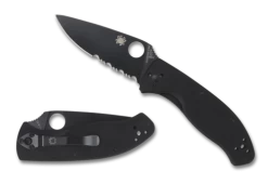 Spyderco Tenacious Black G10 Black Blade Combination Edge (C122GBBKPS)