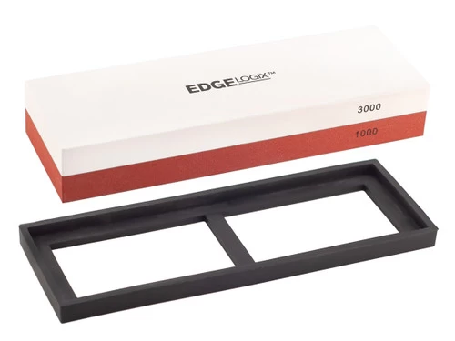 EdgeLogix Ceramic Whetstone 7" Two-Sided Knife Sharpener 1000/3000 Grit W/Silicone Base (C18060) 2 EdgeLogix Ceramic Whetstone 7" Two-Sided Knife Sharpener 1000/3000 Grit W/Silicone Base (C18060) - Image 2