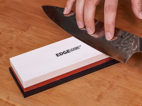 EdgeLogix Ceramic Whetstone 7" Two-Sided Knife Sharpener 1000/3000 Grit W/Silicone Base (C18060) 5 EdgeLogix Ceramic Whetstone 7" Two-Sided Knife Sharpener 1000/3000 Grit W/Silicone Base (C18060) - Image 5