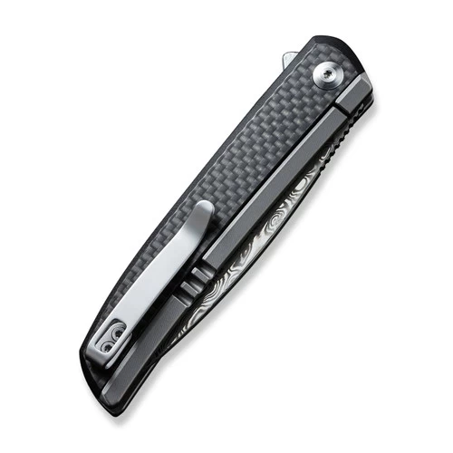 CIVIVI Savant Twill Carbon Fiber Black Damascus Clad (C20063B-DS1) - Image 5