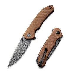 CIVIVI Brazen Brown Micarta Damascus Clad (C2102DS-1)