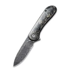 CIVIVI Elementum Shredded Carbon Fiber With Gold And Damascus Clad Blade (C907C-DS1)