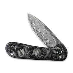 CIVIVI Elementum Shredded Carbon Fiber With Silver And Damascus Clad Blade (C907C-DS2) -CRKT Store C907C DS2 CIVIVI Elementum Carbon Fiber Silver Damascus WE210231 3 79822.1628202756