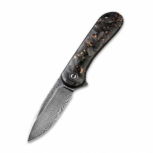 CIVIVI Elementum Shredded Carbon Fiber With Copper And Damascus Clad Blade (C907C-DS3) 1 CIVIVI Elementum Shredded Carbon Fiber With Copper And Damascus Clad Blade (C907C-DS3)