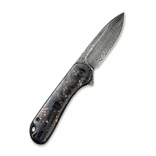 CIVIVI Elementum Shredded Carbon Fiber With Copper And Damascus Clad Blade (C907C-DS3) 2 CIVIVI Elementum Shredded Carbon Fiber With Copper And Damascus Clad Blade (C907C-DS3) - Image 2