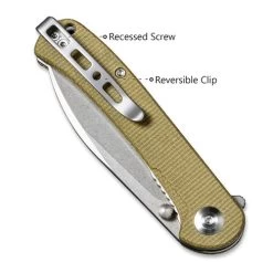 SENCUT Scepter Micarta Olive (SA03E) -CRKT Store SA03E Sencut Scepter Micarta Olive WE220140 7 76970.1660771105