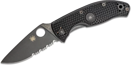 Spyderco Tenacious Black FRN Black Blade Combination Edge (C122PSBBK) 1 Spyderco Tenacious Black FRN Black Blade Combination Edge (C122PSBBK)