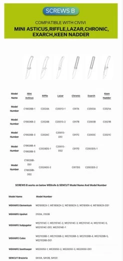 WE Knife Co/CIVIVI/SENCUT Plain Titanium Clip Silver (T001C) -CRKT Store WE Civivi Sencut Screws 2 90175.1672261287