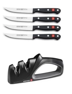 Wusthof Gourmet 4pc Porter Steak With 2 Stage Knife Sharpener (9726)